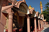 Myanmar - Sagaing, Sitagu International Buddhist Academy built in 1994 with the architecture inspired by the stupa at Sanchi. 